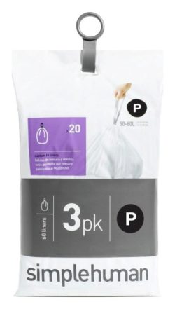 simplehuman - Bin Liner Code P 3 x 20 Pack 60 Liners